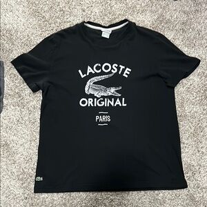Lacoste Black T-Shirt with White Logo